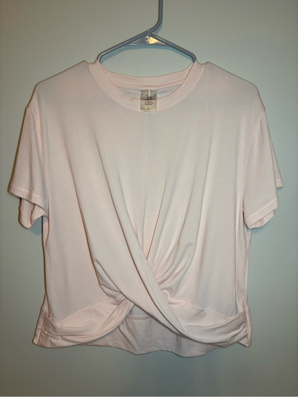 CALIA by Carrie Underwood Pale Pink Twist-Front Short Sleeve Tee